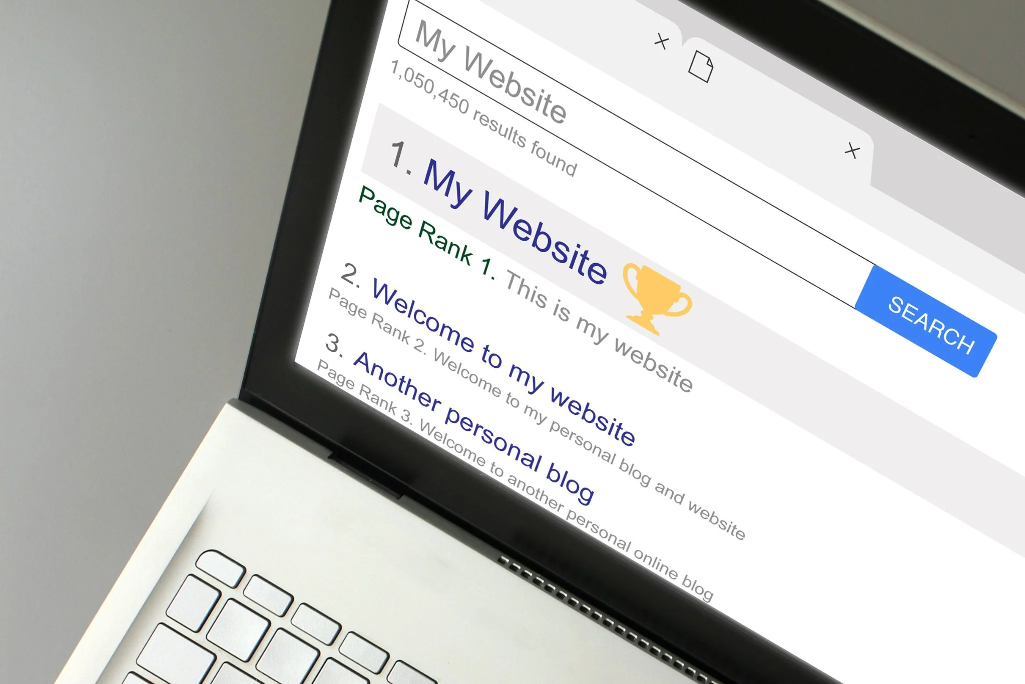 picture of website on the top page of google