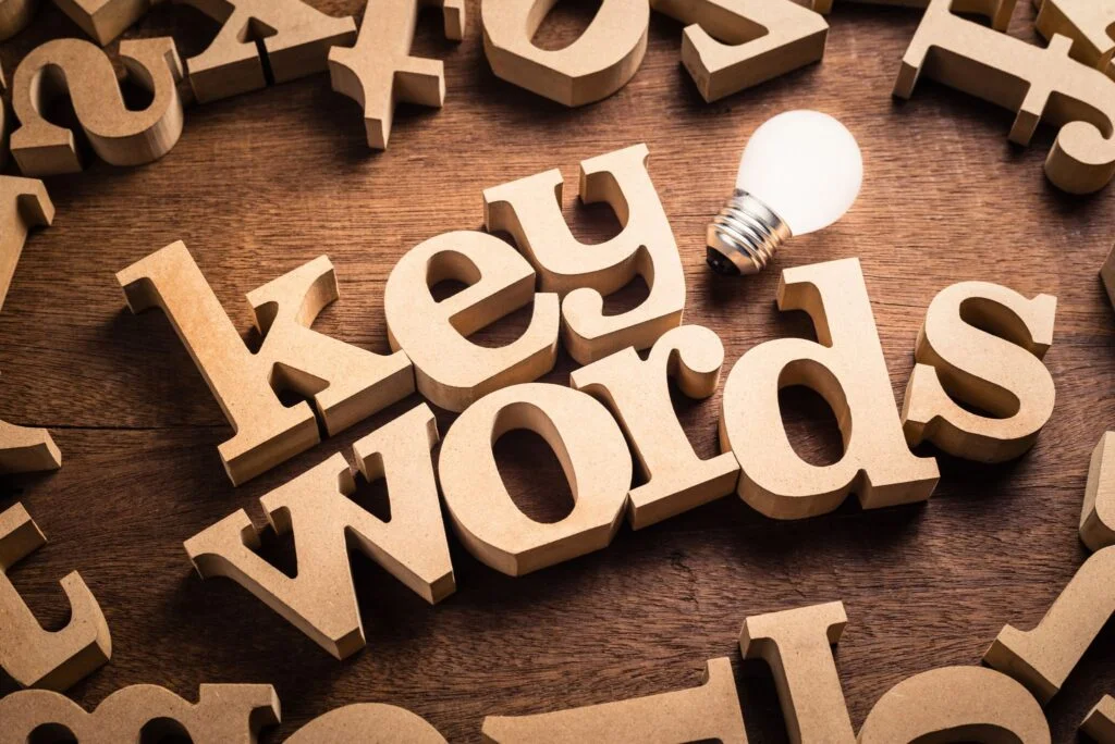 Picture of the words keyword in wooden letters
